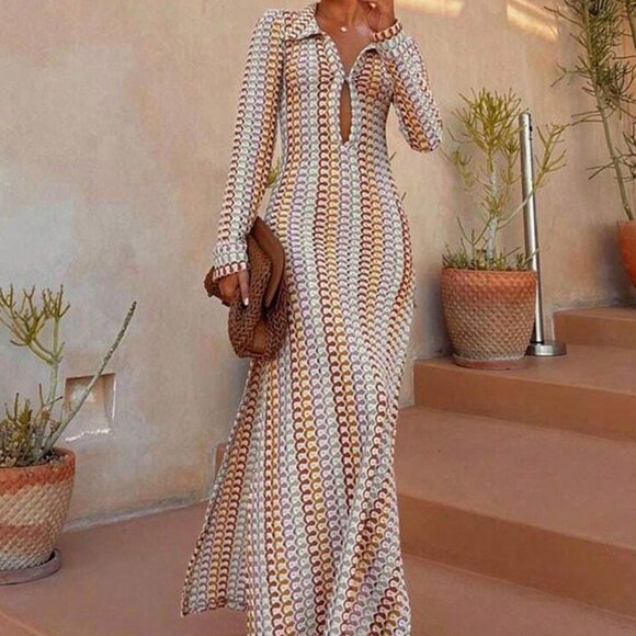 Dresses & Skirts - Casual Women's Crochet Hollow Out Deep V-Neck Slit Beach Dress